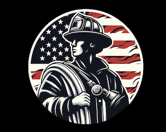 American Flag Fireman T-Shirt, Longsleeve, Sweatshirt & Hoodie