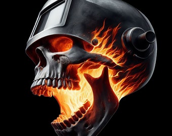 Burning Metal Skull T-Shirt, Longsleeve, Sweatshirt & Hoodie