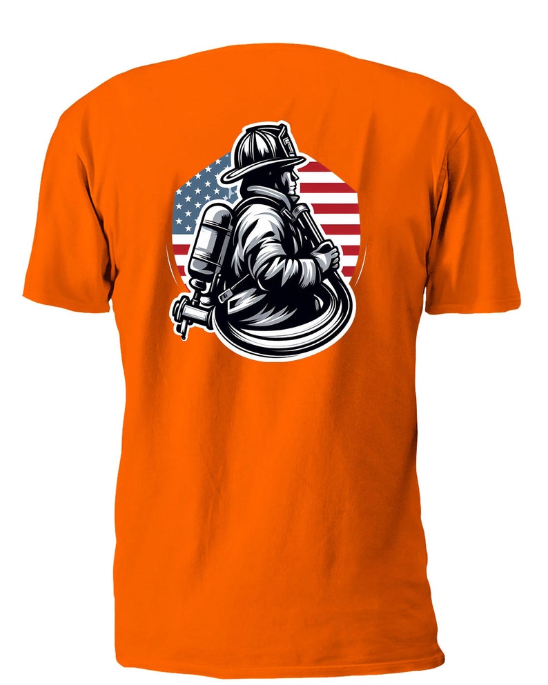 Camiseta de manga larga, sudadera y sudadera con capucha de la bandera americana del bombero imagen 4