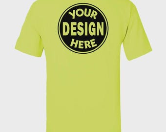 Custom Work Shirt – Upload Your Design Personalized T-Shirt, Safety Tee, Neon Yellow Shirt, Custom Logo Shirt & Safety Workwear Hoodie