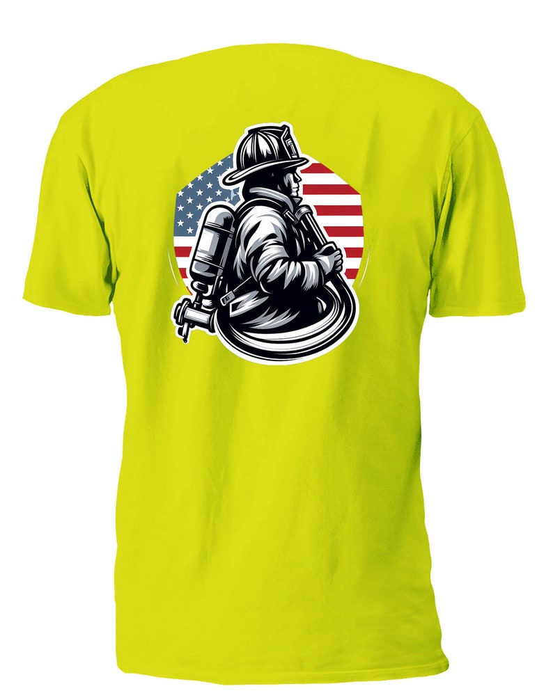 Camiseta de manga larga, sudadera y sudadera con capucha de la bandera americana del bombero imagen 2