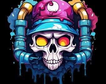 Colorful Skull Plumber T-Shirt, Longsleeve, Sweatshirt & Hoodie