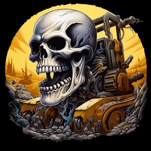 Skull Bulldozer Shirt – Construction Equipment Skull Graphic Tee – Heavy Machinery Hoodie, Sweatshirt & Long Sleeve – Operator Work wear