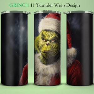 Grinch 20 Unzen Skinny Tumbler Design Straight & Tapered Tumbler Wrap Grinch PNG Becher 11 Design 22 PNG Grinch Tumbler Weihnachten