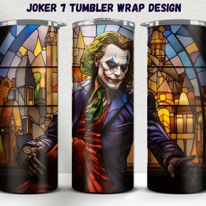 Joker 20oz Skinny Tumbler Sublimation Design Straight & Tapered Tumbler Wrap PNG Tumbler Sublimate Design Super Hero Png Joker Png Villains