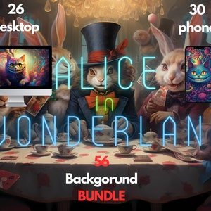 Wallpaper Alice in Wonderland HD Background BUNDLE 30 Phone Background, 26 Desktop Background, 56 Unique PNG  Alice in Wonderland Wallpaper