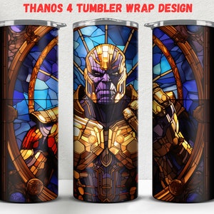 Gobelet mince Thanos 20 oz design sublimation gobelet droit et conique emballé PNG Gobelet design sublimé super héros Png Thanos Png