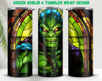 Duende Verde 20oz Flaco Vaso Sublimación Diseño Recto y Cónico Vaso Envoltura PNG Vaso Sublimate Diseño Superhéroe Png Duende Verde