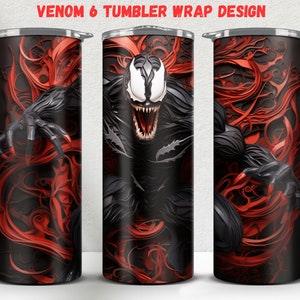 Venom 20oz Skinny Tumbler Sublimation Design Straight & Tapered Tumbler Wrap PNG Tumbler Sublimate Design Super Hero Png Venom Png