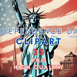 Independence Day Clipart 35 High Quality PNG Digital Download 4th of July Clipart American Flag Creative Independence Day Clipart Fireworks