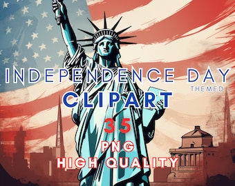 Independence Day Clipart 35 Hoge kwaliteit PNG Digitale Download 4 juli Clipart Amerikaanse vlag Creatieve Independence Day Clipart Vuurwerk