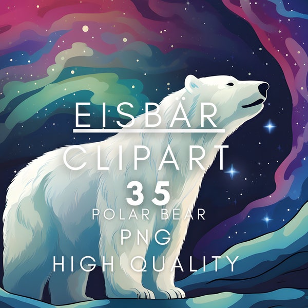 Eisbar Clipart 35 High Quality PNG Digital Download Unique Eisbär Clipart Card Making Creative Polar Bear Clipart Baby Bear Clipart