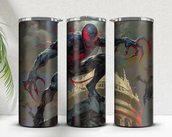 Vaso Venom con diseño de sublimación: Superhéroe, 20 oz, delgado (PNG)