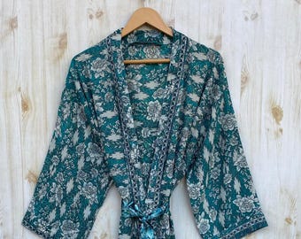 Handmade Poly Silk Kimono, Night Wear Robe, Summer Clothing, Unisex Gowns, Robes For Women, Honeymoon Wear Dress, Party Wear Robe