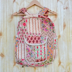 Mochila de algodón con patchwork, bolso indio para portátil de algodón, mochila de mano estilo bohemio hippie, bolso de mano con patchwork de algodón, bolso reversible