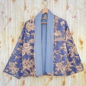 Scelta di Etsy, Abbigliamento da donna, Bestseller, Giacca kimono Kantha, Popolare ora, Giacca corta Kantha, Consegna espressa, Giacche kimono trapuntate