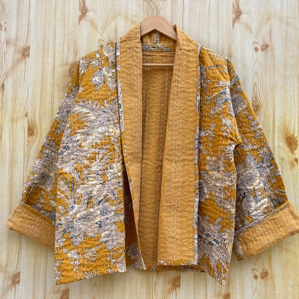 Kantha Jacket Kimono Robe,finest quality kantha jacket and coat,Popular now, Kantha Short Jacket, Express delivery, Quilted Kimono Jackets.
