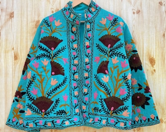 Handmade Suzani Embroidery Jacket Winter Wear Jacket Coat ,Women Coat Suzani Short Suzani Jacket TNT Fabric Suzani Jacket Coat