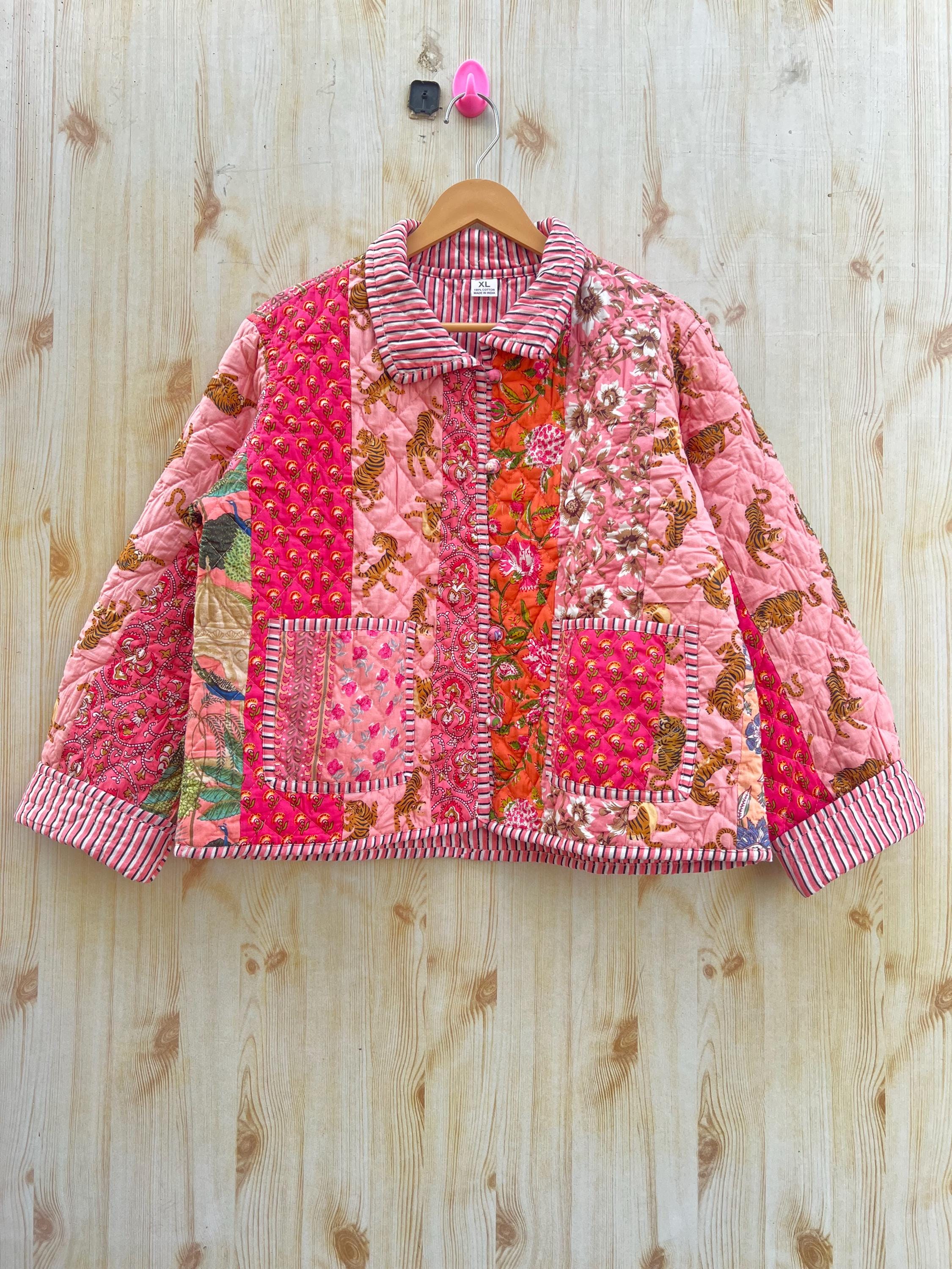 パッチワーク ジャケット。インドのハンドメイド パッチワーク 