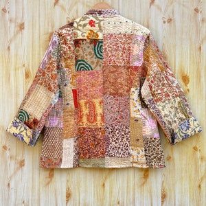 Patchwork Cotton Quilted Jacket Bohemian Winter Wear Coat Reversible ...
