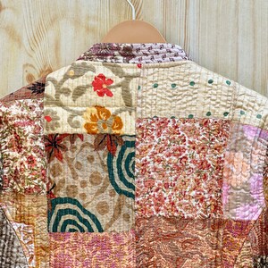 Patchwork Cotton Quilted Jacket Bohemian Winter Wear Coat Reversible ...