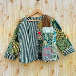 224667 Multicolor Patchwork Cotton Jacket
