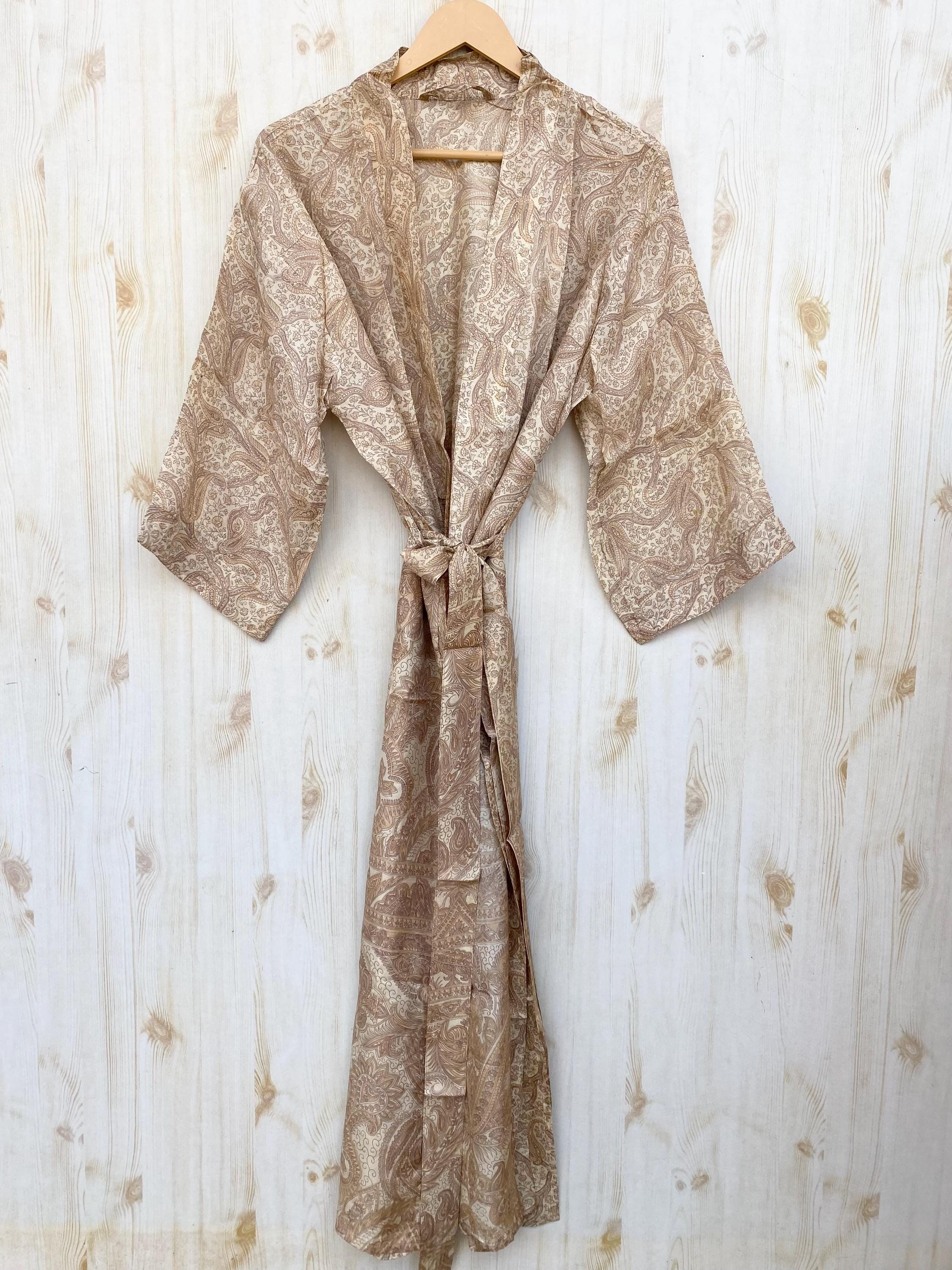 Pure Silk Kimono For women's Lightweight Luxury Robe Soft Breathable Sleepwear And Lounge Wear Dress  Silk Kaftan For Women's