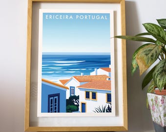 Ericeira Portugal Travel Poster: Surf Art Print (Digital File & Physical Print)