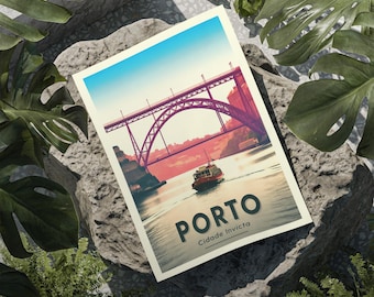Porto Travel Poster, Portugal Cityscape Wall Art on Archival Art Paper