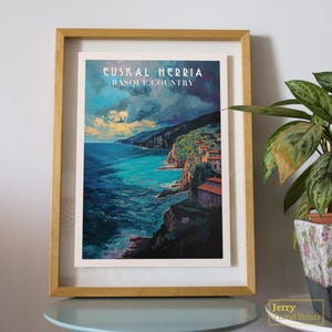 Basque Travel Print | Euskal Herria Poster | Basque Country Illustration | Coastal Wall Art | Travel Gift
