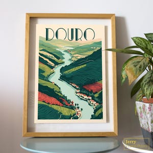 Douro Reise Poster | Portugal Digitaldruck | Porto Illustration | Douro Fluss Wandkunst | Wohnkultur | Geschenk für Sie