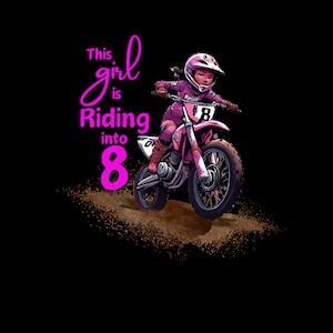 Cumpleaños de moto de cross para niñas 8 PNG