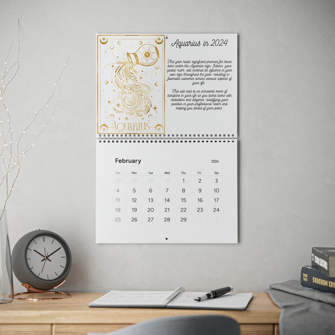 Horoscope Themed Calendar 2024, Zodiac Sign Calendar Astrology Wall