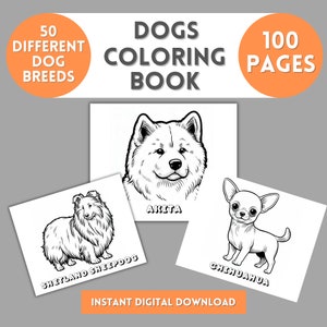 Interactive Kids' Dogs Coloring Pages, Dog Coloring Fun, Educational and Fun Activity, Instant Download, Childrens Coloring, Kids Activities