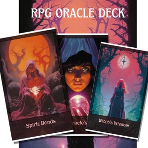 Printable RPG Oracle Deck - 1970s Witches - Enhance Your RPG Adventures - with GUIDE book