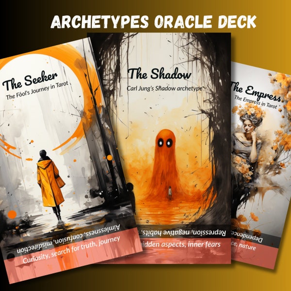 Divine Archetypes Original Printable Digital Oracle Deck - New Age - WITH GUIDE BOOK