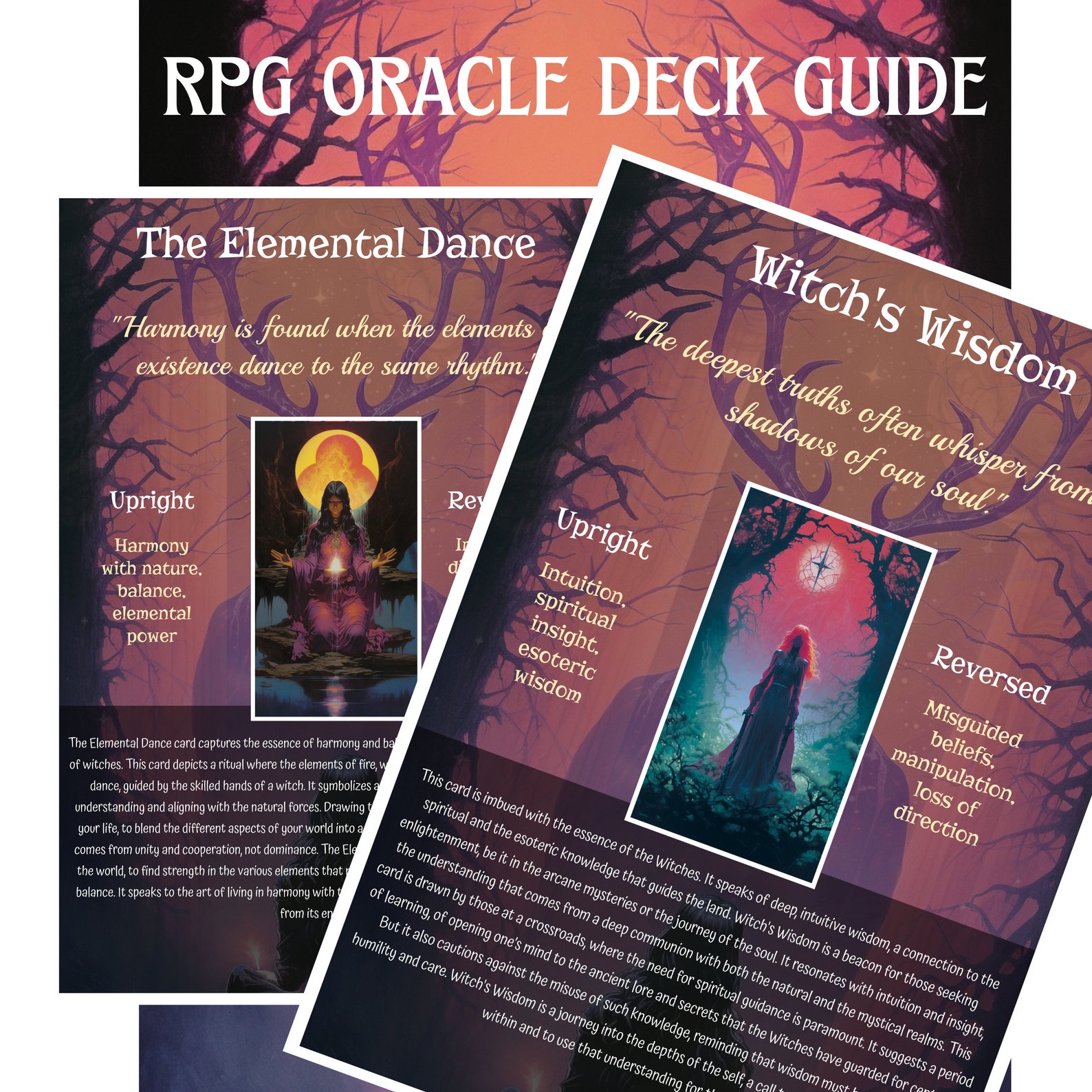 Rpg Oracle Chart Printable RPG Oracle Deck - 1970s Witches - Enhance Your RPG Adventures ...
