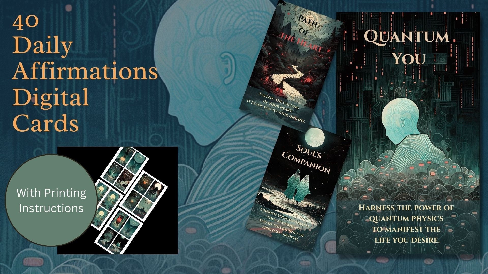 Printable Oracle Deck, 40 Messages From Higher Self - Spirituality ...