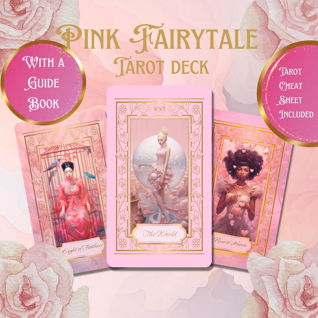 DIGITAL Pink Fairytale Tarot Deck 78 Cards Princesscore Tarot Cheat