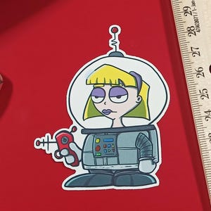 Humorous Retro Sci-fi Space Cadet Sticker