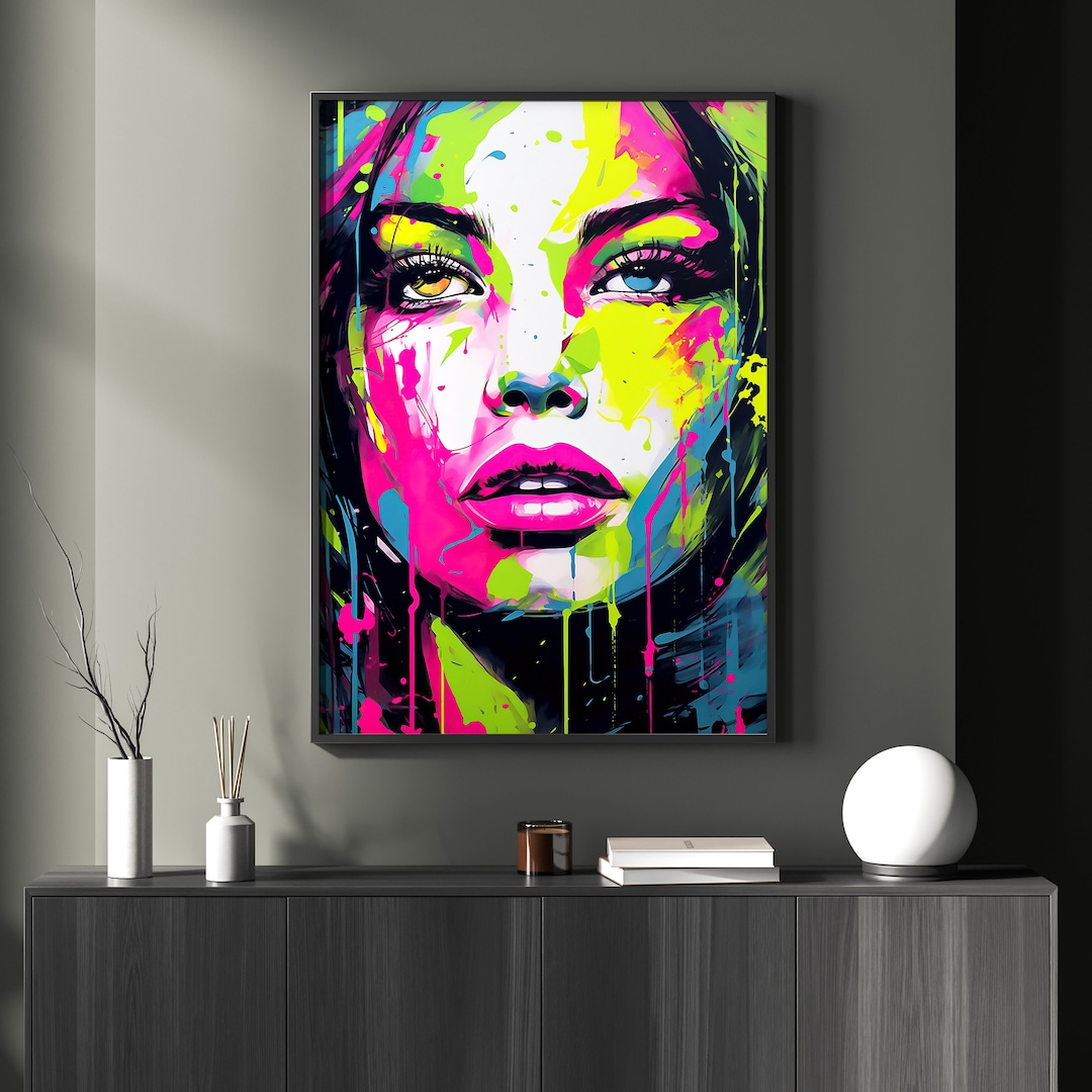 Colorful Wall Decor Pop Art Painting Colorful Wall Art Popart Etsy