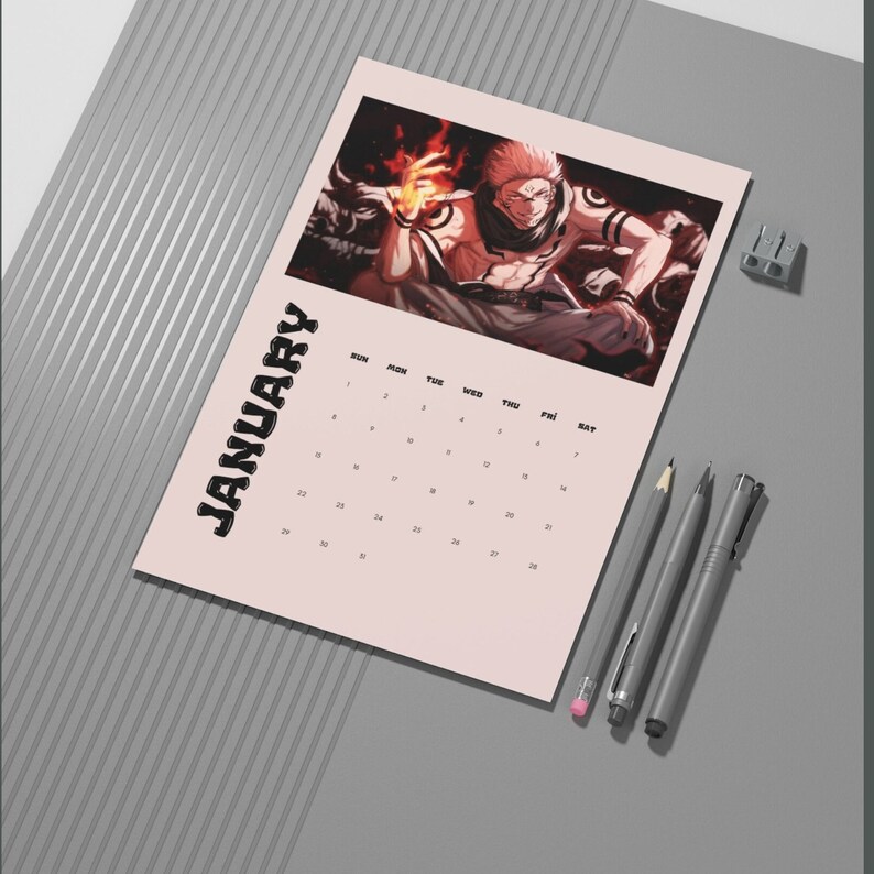 2024 Printable Anime Calendar 2024 Jujutsu Kaisen Printable Calendar A4