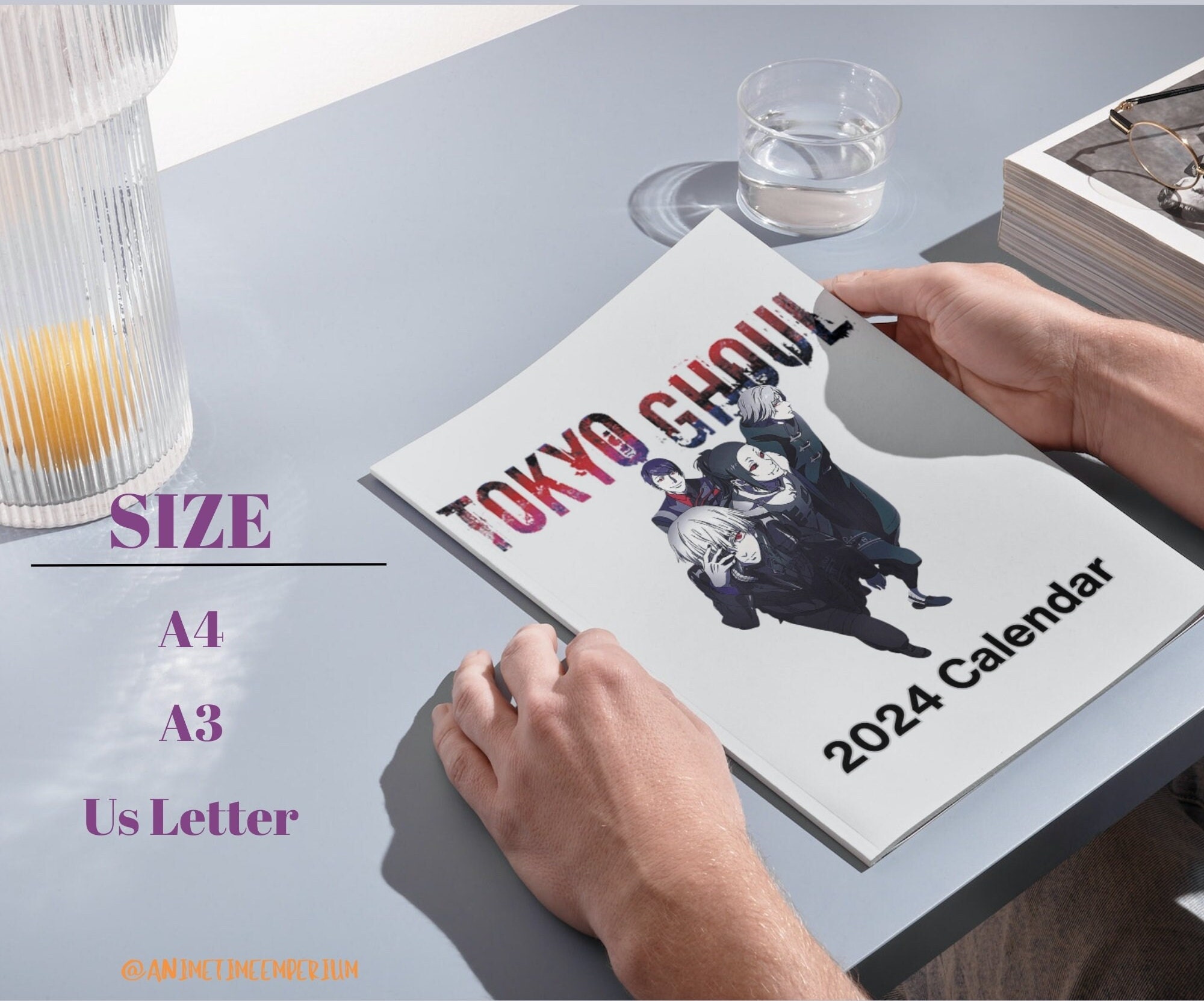 2024 Anime Calendar 2024 Printable Tokyo Ghoul Calendar A3, A4, US
