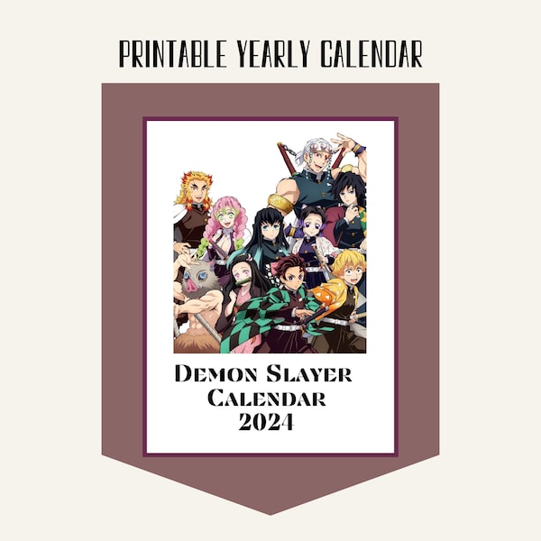 Anime Calendar 2024 Download Etsy