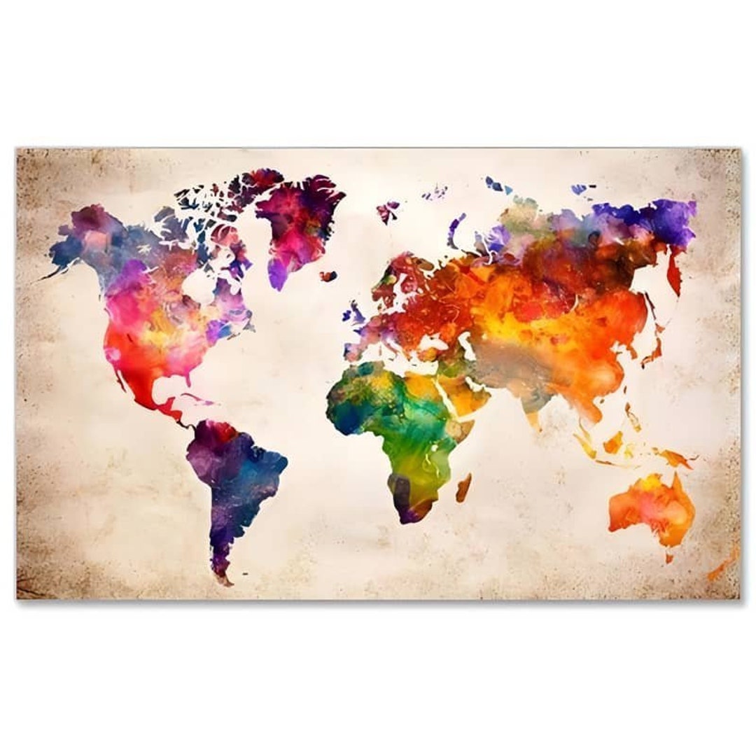 Malen nach Zahlen Weltkarte, Farbkleckse - Etsy.de
