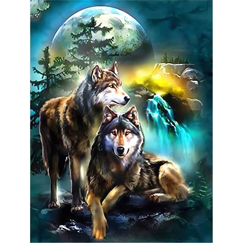 Wolf Diamond Painting Decor Completed Diamond Painting Diamond Painting  Wall Art Diamond Decor Wolf Art Wolf Gifts 