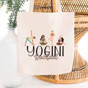 Personalised Yoga Tote Bag - eco friendly gift Perfect Gift for Yoga Enthusiasts, Her, Friend, Teacher - different colours available