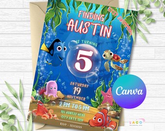 Printable the 'nemo' Birthday Invitation Finding - Etsy