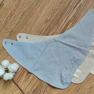 Baby neckerchief triangular muslin organic cotton bib image 2