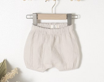 Musselin Shorts aus reiner GOTS Bio-Baumwolle Für Baby und Kleinkinder von 6 Monaten bis 2 Jahren